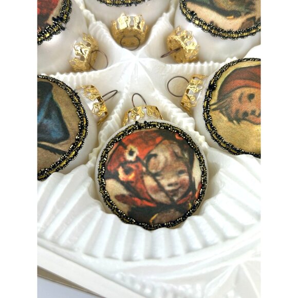 Hummel Set of 6 Vintage Christmas Ball Ornaments West Germany Original Box Decor - Picture 7 of 15